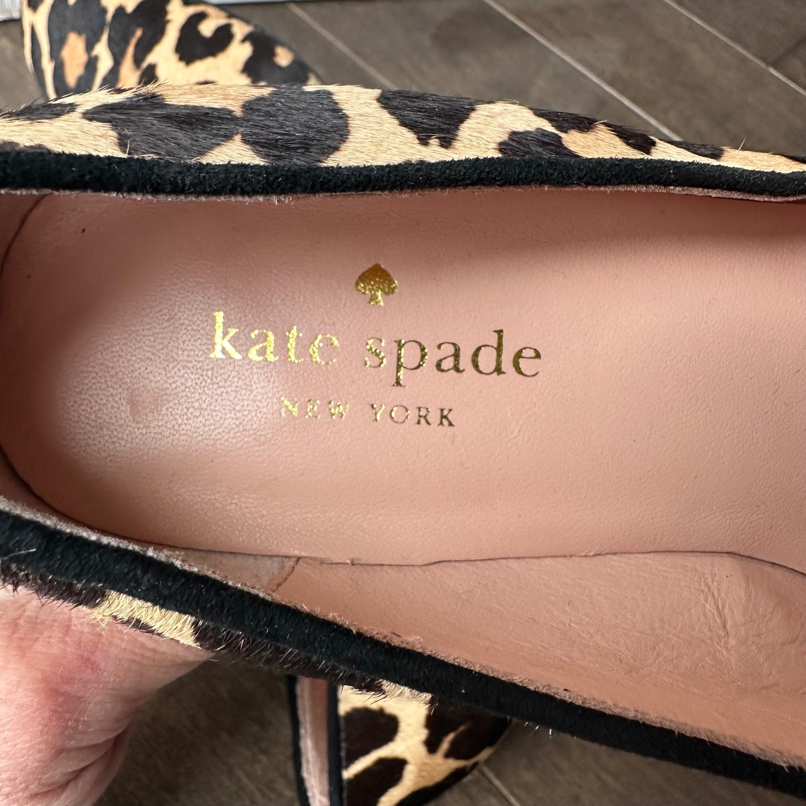 Kate Spade Leopard Print Cow Fur Fall Holidays Classic Block Heel 7M thumbnail 6