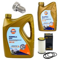 MotoröL Filter Set Gulf Formula GVX 5W-30 6 Liter + Schraube FüR VW New Beetle