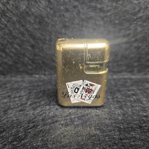 LAS VEGAS Nevada Vintage Mini Cigarette Lighter Peewee GOLD Cards Black Jack