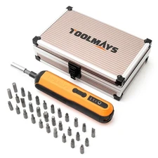 Electric Screwdriver, Cordless Screwdriver Kit, 4V 3-Speed Magnetic Bits Prec...