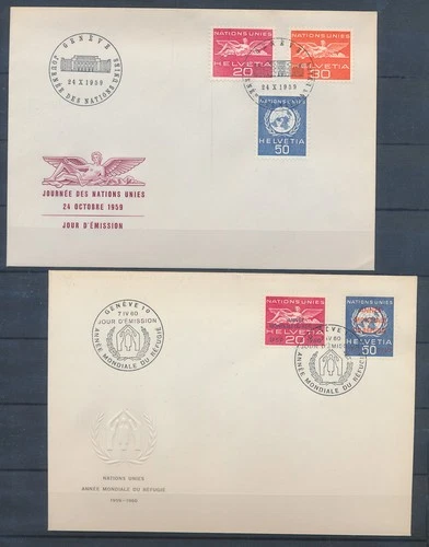 ML05955 Switzerland 1959 -1960 united nations refugee year FDC's used