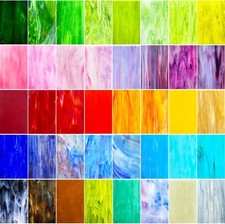36 Sheets Vibrant Stained Glass Sheets Variety Pack, 6 X 4 Inch Stained Glass Su