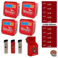 Winston Tabak/Volumentabak Mega Box 4x 120g, 2.000 Hülsen, Feuerz., Box
