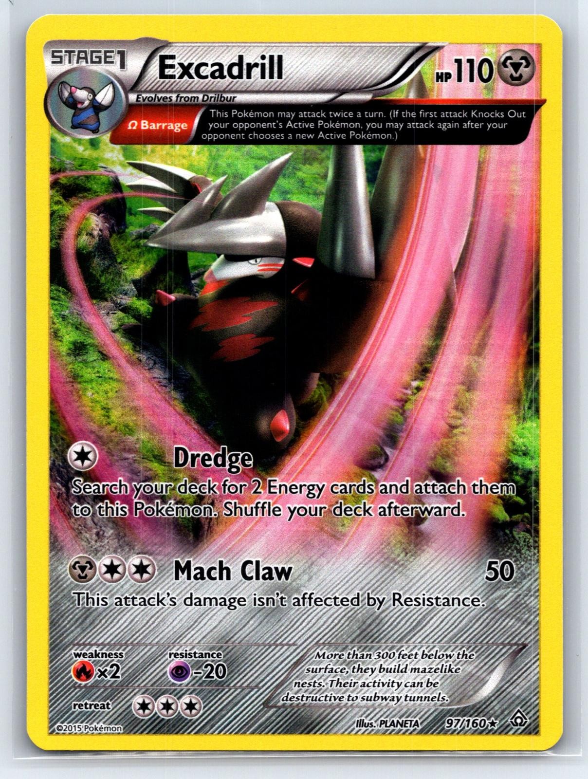 Excadrill 97/160 Holo Rare Primal Clash Pokemon Lightly Played