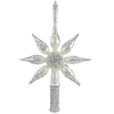 Blubom Silver Glitter Reflector Star Tree Topper Final Christmas