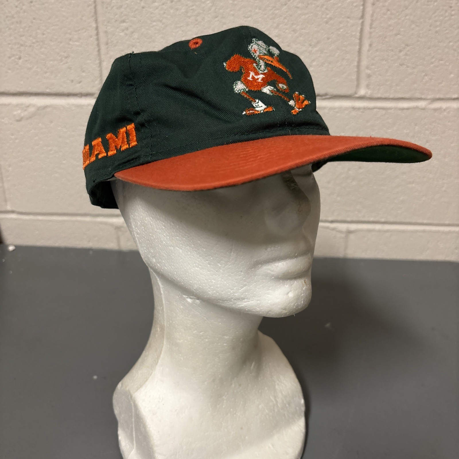 Vintage Miami Hurricanes Hat Cap Snap Back Mens One Size NCAA Football 90s