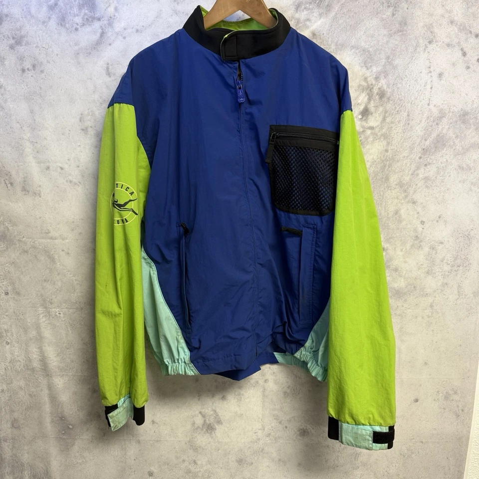 Vintage Nautica Scuba Nylon Jacket 2XL Multicolor Full Zip - Image 2 of 4