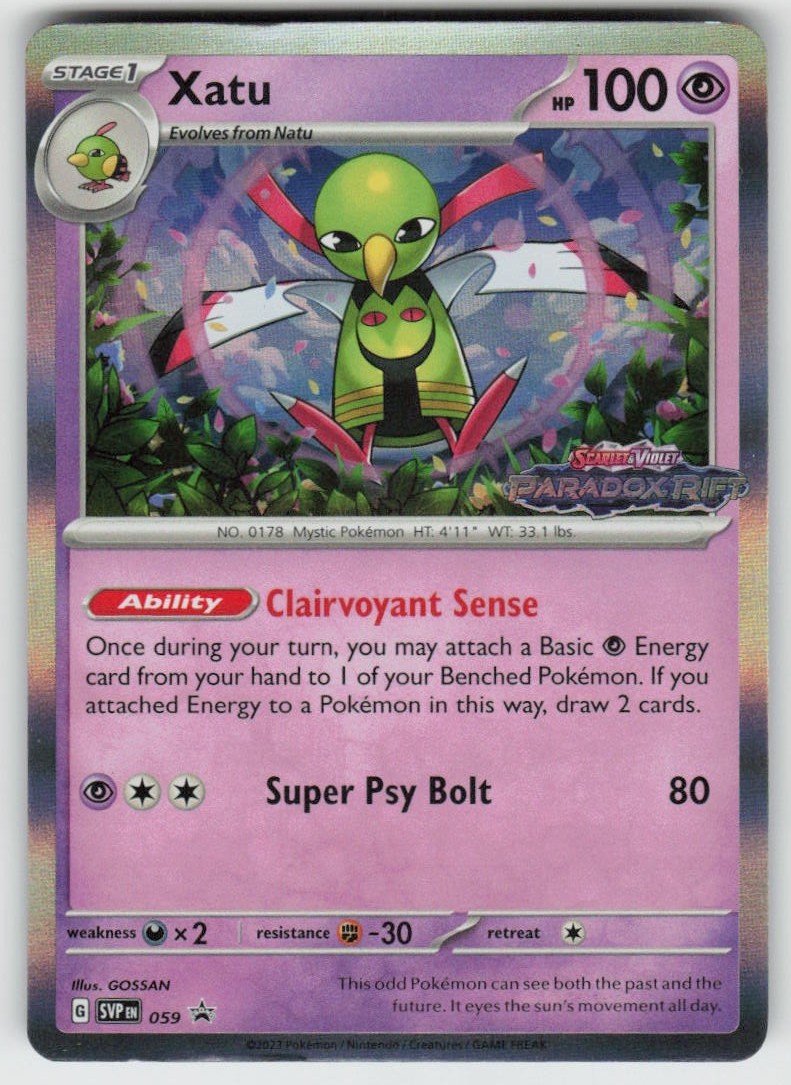 UR - 02 Holo Xatu - (Prerelease) 059 Rare SV: Scarlet & Violet Promo Cards