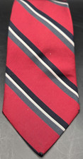 Ferrell Reed Men's Tie Burgundy Blk Wht Gray Handmade Silk Repp Tie   59"x3.5"