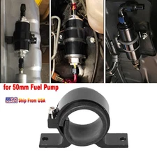 50mm Single Clamp Cradle Fuel Pump Bracket Fuel Filter Mounting Black US STOCK