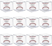 12 Pack UV Protected Acrylic Boxes for Display,Clear Display Case Baseball Cube