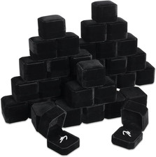 40 Pcs Velvet Ring Boxes Bulk for Jewelry Display, 2.17X1.97X1.57 Inch Wedding E