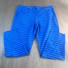 Gap Khakis Broken-In Straight Pants 16 Blue Navy Striped 100% Cotton