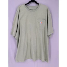 Carhartt Shirt Mens 2XL Green Pocket Tee Loose Fit Short Sleeve Logo Workwear