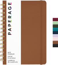 Graph Paper Spiral Notebook Journal, Cognac , 160 Pages, Medium 5.5 inches x