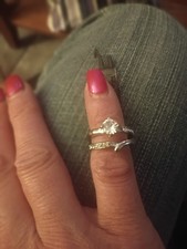 Round Diamond Solitaire with Accents Engagement Ring, White Gold, Size 7