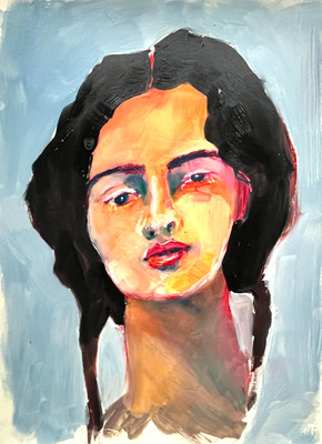Original Portrait Gemälde weiblich Expressionist Ölgemälde zeitgenössische Kunst