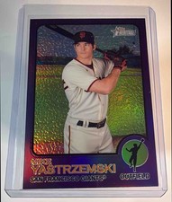 2022 Topps Heritage Mike Yastrzemski Chrome Purple Refractor #11 Giants