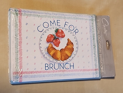 Vintage Carlton Cards COME FOR BRUNCH  8 Pack with Envelopes 2 packs 16 total