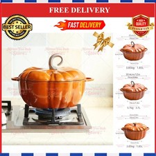 3.7L Enameled Cast Iron Pumpkin Pot Non-Stick Casserole Dutch Oven