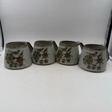 Set Of 4 Ken Edwards Pottery Chapalita Mexico Tonala Large Bird Mugs, Marked