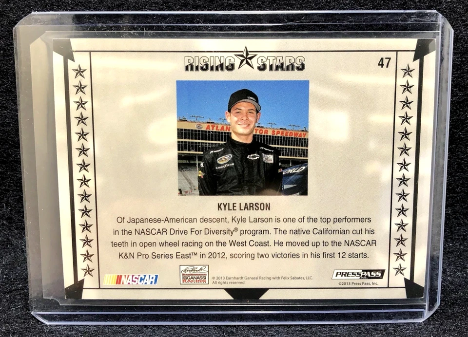 Kyle Larson RC 2013 Press Pass Total Memorabilia Rising Stars #1/275 First Made - Image 2 of 2