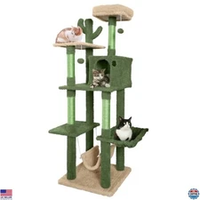70-Inch Multi-Level Cat Tree Tower with Scratching Posts, Hammock & Perch