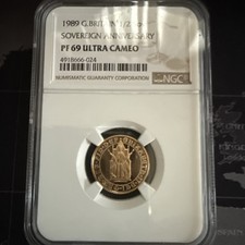 1989 Gold Proof Half Sovereign NGC PF 69 ULTRA CAMEO