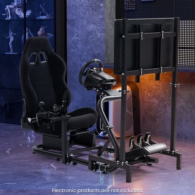 Minneer Racing Simulator Cockpit with Red Seat Fit Logitech G29 G920G923 Fanatec
