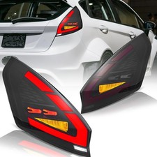 VLAND LED Smoked Tail Lights For Ford Fiesta Hatchback SE ST 2008-2019 W/Dynamic
