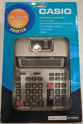 Casio HR-150TM Plus 2-Color Printing 12 Dgt Desktop Tax Printing Calculator NIB