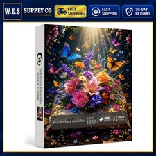 Puzzle 1000 Pieces Butterfly Flower Garden Jigsaw for Adults
