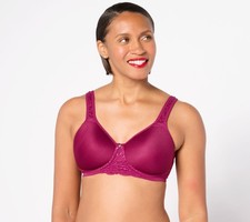 Breezies Natural Curves Full Coverage Contour Wirefree Bra Berry D/38 New