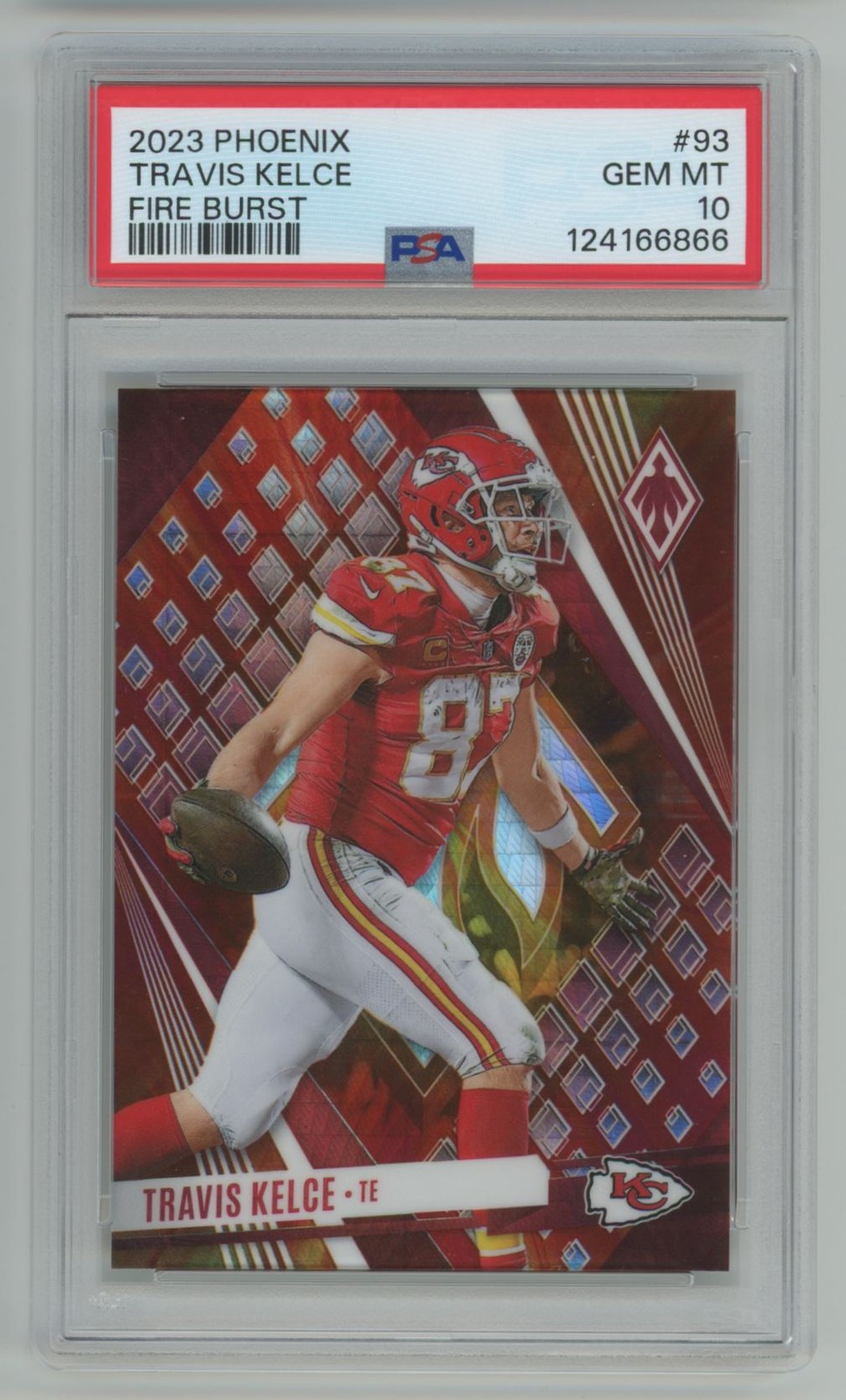 2023 Panini Phoenix Fire Burst Travis Kelce /340 PSA 10 Kansas City Chiefs #93