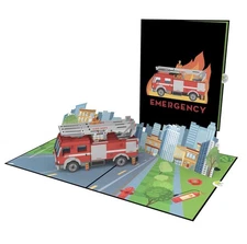 Firetruck 3D Pop Up Card