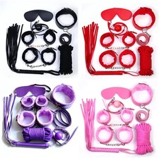 7Pcs BDSM Bondage Kit | Cuffs, Gag, Whip, Rope &ndash; Adult Fetish Play Set