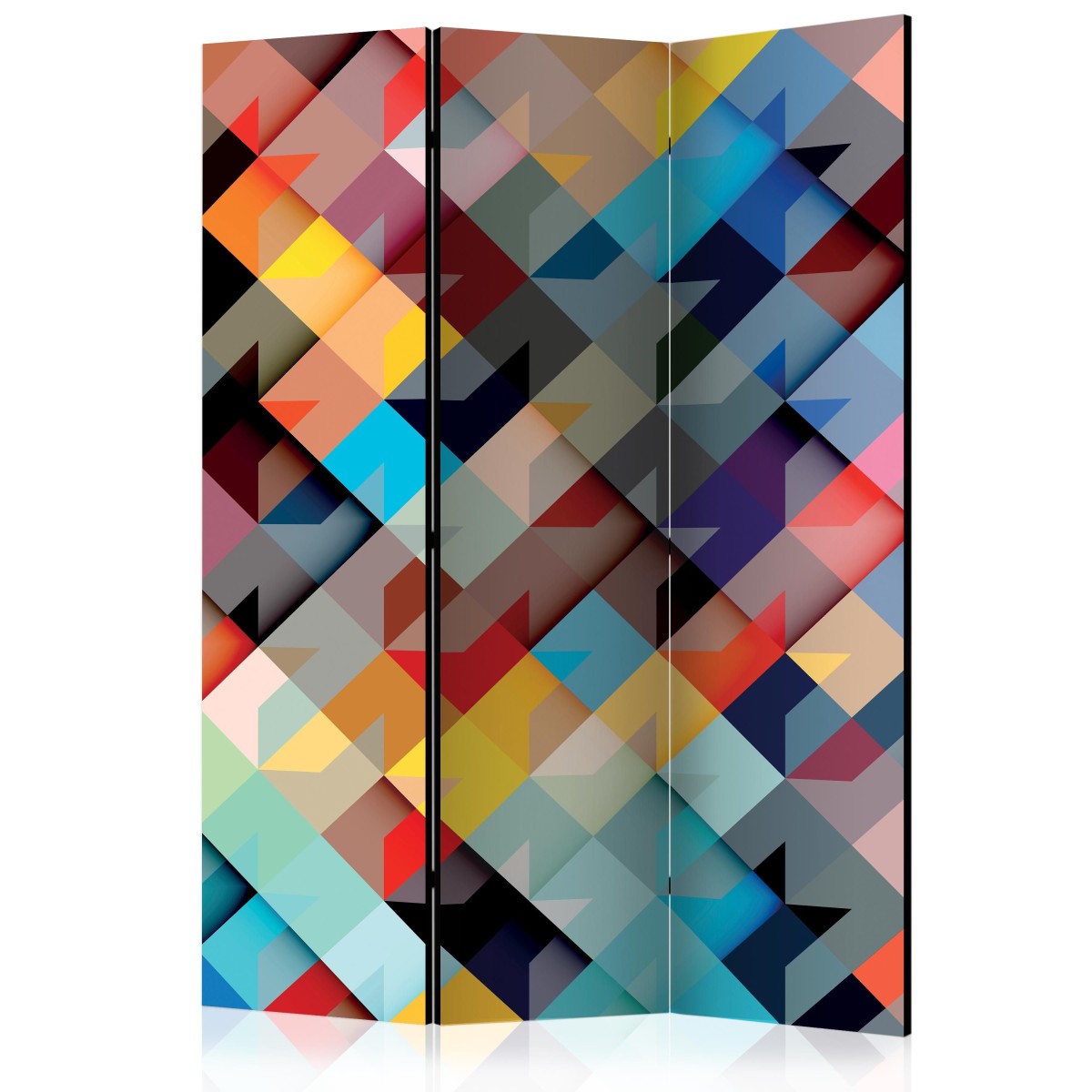 Paravent 3 volets Colour Patchwork pour créer un coin bureau salon