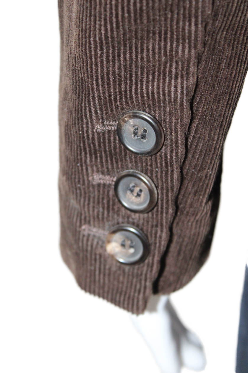 Theory Women Brown Solid Collared Button Blazer L… - image 4