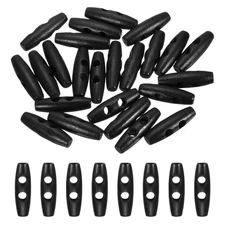 24pcs Wooden Toggle Button, 35mm/1.4" 2 Hole Olive Sewing Buttons, Black