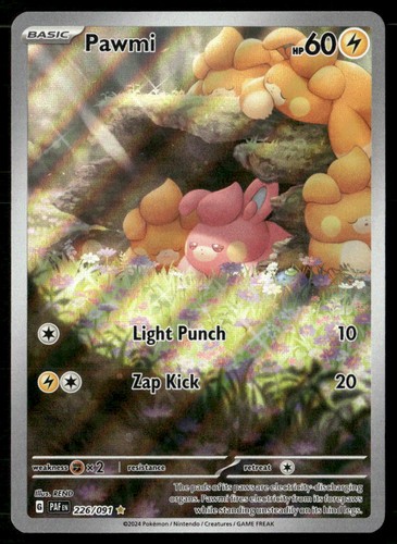 PAWMI 226/091 ILLUSTRATION RARE PALDEAN FATES POKEMON HOLO NM