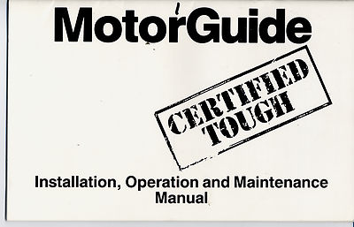 Motor Guide Electric Outboard Owners Operation Manual