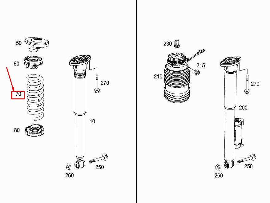 MERCEDES-BENZ GLC Coupe C253 Rear Coil Spring A2533241204