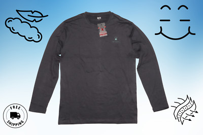 Large Spyder Men's Moisture Wicking Quick Dry Gray Long Sleeve Sports T-Shirt
