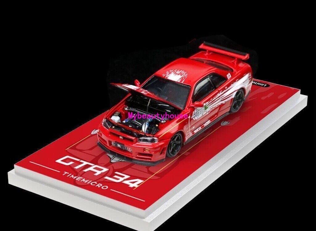 TM 1:64 Skyline GTR R34 Z-Tune FNF Figure Sports Model