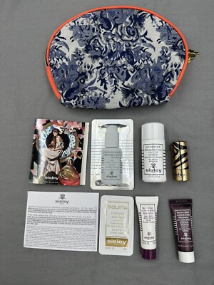 Sisley Paris 8 Pc Travel Size Cloth Toiletries Bag With Skin Care Le Phyto Rouge