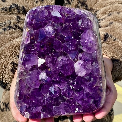 6.69LB Natural Brazilian Amethyst Crystal Point Stone Cluster Quartz Druzy Geode - Foto 2 di 14