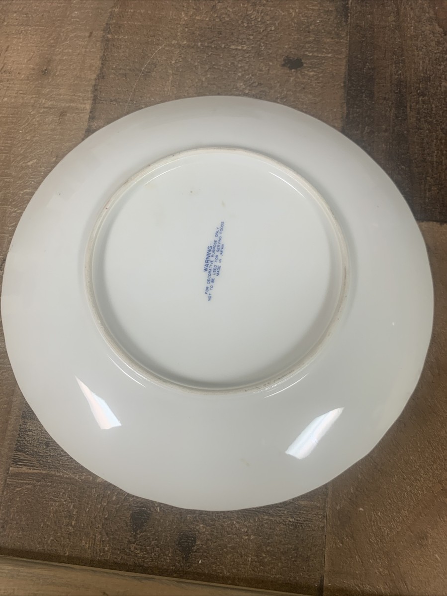 vintage blue flow 8” plate made in japan the farmers winter | eBay