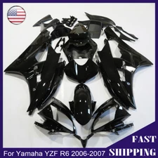 For Yamaha YZF R6 2006 2007 Fairing Kit Glossy Black Painted ABS Injection Body