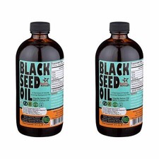 2 X Organic Black seed oil 16 oz 100 Pure Cold-Pressed GLASS BOTTLE Exp 2028