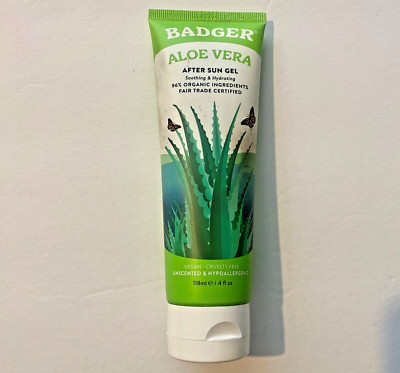 BADGER SOOTHING ALOE VERA GEL ALL NATURAL & PURE COOLING ORGANIC  4 FL OZ